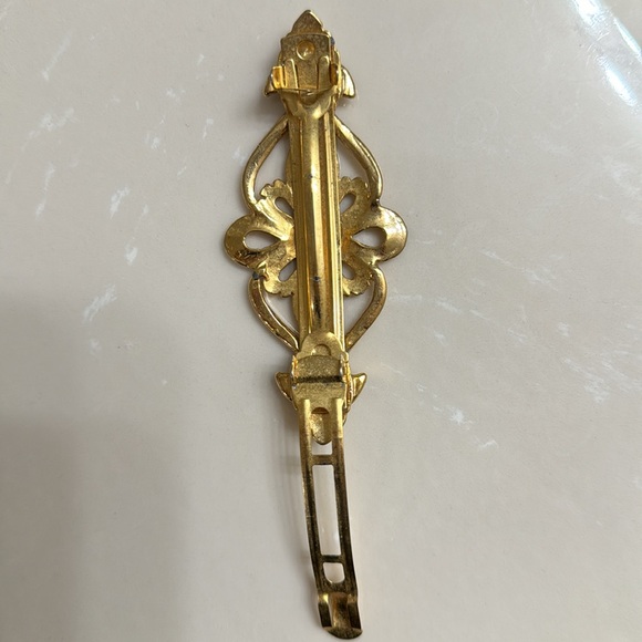Vintage Gold flower design Barrette - Picture 4 of 4